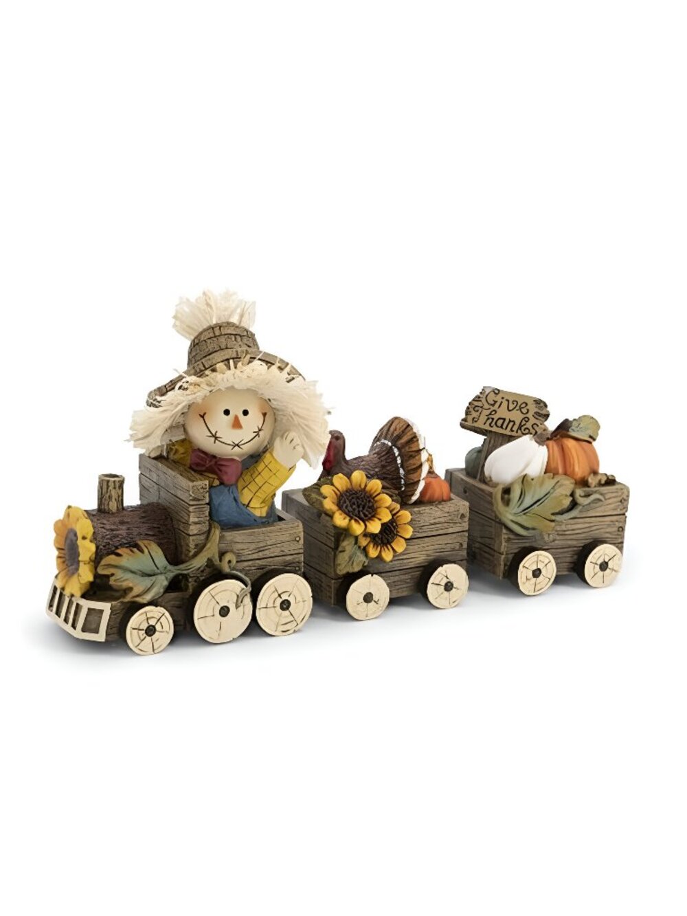 Fall Harvest Scarecrow Train Decoration, Thanksgiving Centerpiece